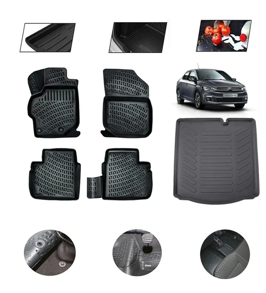 Citroen C-Elysee 2014 Model 4D Bagaj Paspas Set ürün görseli 1