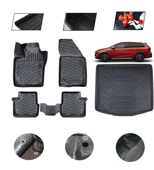 Fiat Egea STW 2024 Model 4D Bagaj Paspas Set ürün görseli 1