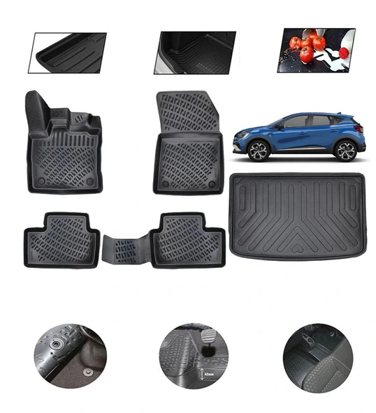Renault Captur Üst 2025 Model 4D Bagaj Paspas Set ürün görseli 1