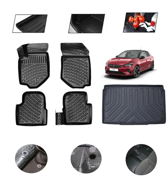 Opel Corsa F 2020 Model 4D Bagaj Paspas Set ürün görseli 1