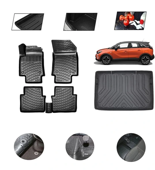 Opel Crossland Üst 2017 Model 4D Bagaj Paspas Set ürün görseli 1