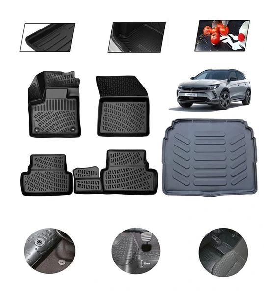 Opel Grandland 2017 Model 4D Bagaj Paspas Set ürün görseli 1