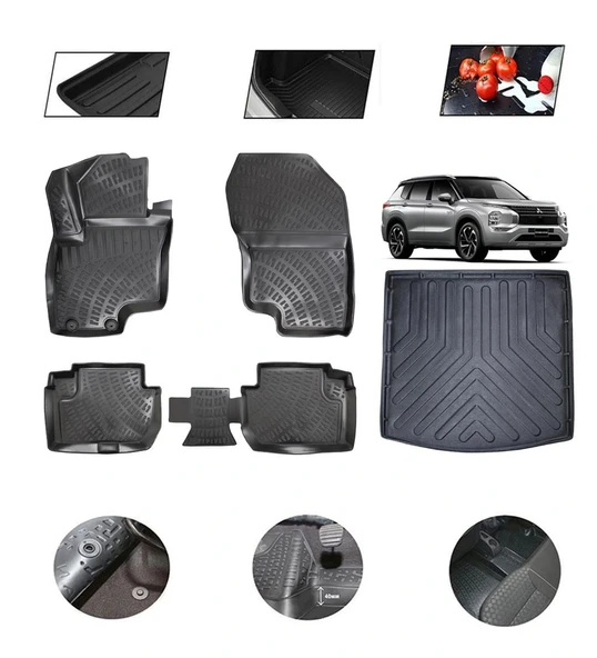 Mitsubishi Outlander Hybrit 2023 Model 4D Bagaj Paspas Set ürün görseli 1