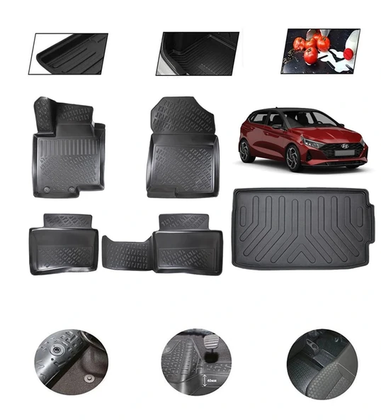 Hyundai İ20 Elite Plus Üst 2025 Model 4D Bagaj Paspas Set ürün görseli 1