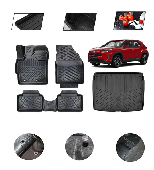 Toyota Yaris Cross Üst 2024 Model 4D Bagaj Paspas Set ürün görseli 1