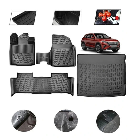 Togg T10X 2023 Model 4D Bagaj Paspas Set ürün görseli 1