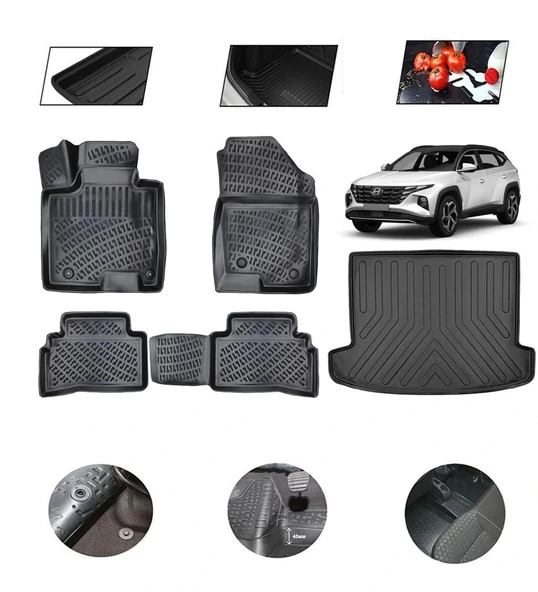 Hyundai Tucson Elite Plus 2025 Model 4D Bagaj Paspas Set ürün görseli 1