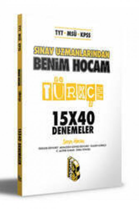 Benim Hocam Yayınları Tyt-msü Sınav Uzmanlarından Türkçe 15x40 Denemeler ürün görseli 1