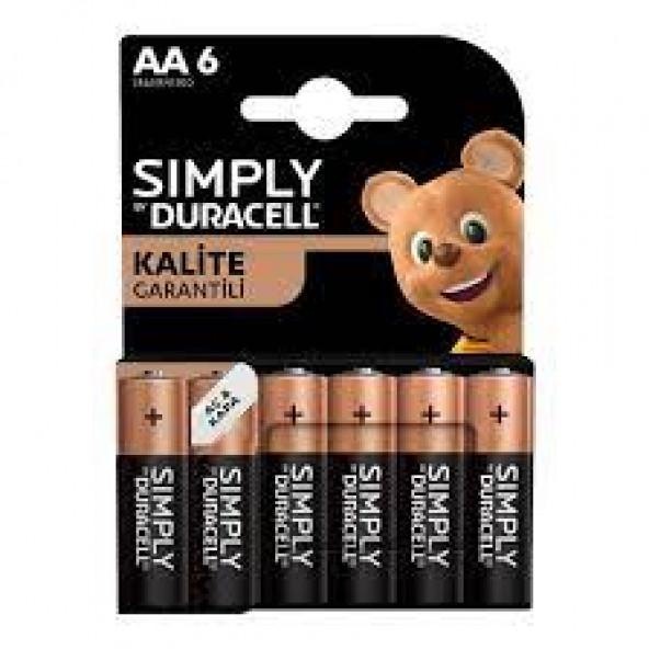 Duracell AA Kalem Pil 6'lı ürün görseli 1