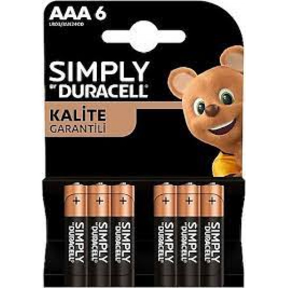 Duracell AAA LR03/MN2400 Kumanda Pili 6 Adet ürün görseli 1