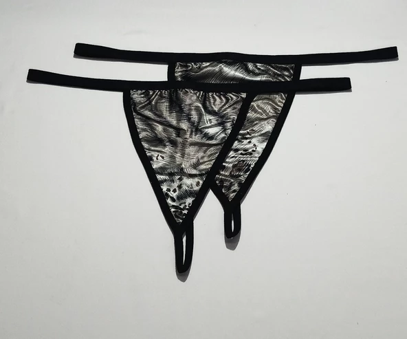 ASM1228 Kadın 2 Li Leopar Aklı Sarsıtan String - Resim 5