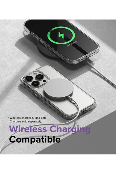 AbaTech iPhone 13 Pro Max Magsafe Uyumlu Kablosuz Şarj Destekli Şeffaf Sert Silikon Kılıf ürün görseli 1