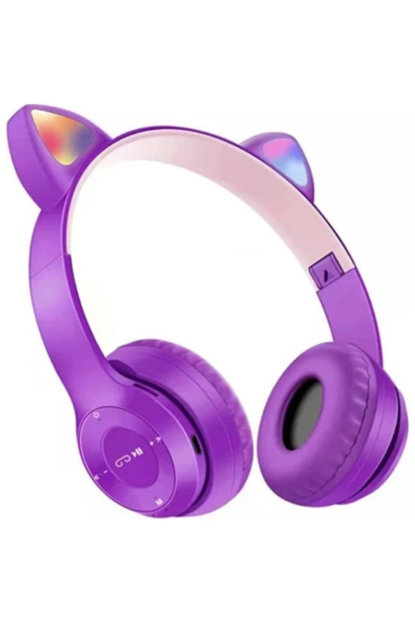 POLYGOLD P47m Mor Bluetooth Kulaklık Mp3 Fm Solo 2 Beats Model Kulaküstü ürün görseli 1