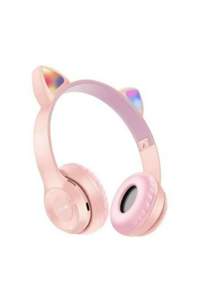 teknolojimarketim Bluetooth Kulaklık P47m Kedili Kulaklık Cat Rgb Led Işıklı Çocuk Kulaklık Bt 5.0 Kulaküstü ürün görseli 1
