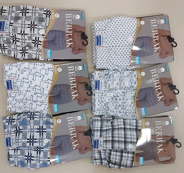 BERRAK 1053 ERKEK DESENLİ BOXER ŞORT 10 ADET - Resim 3