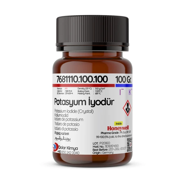 Potasyum İyodür (Potassium Iodide, Ekstra Saf 98,5 %) - 100 Gram ürün görseli 1