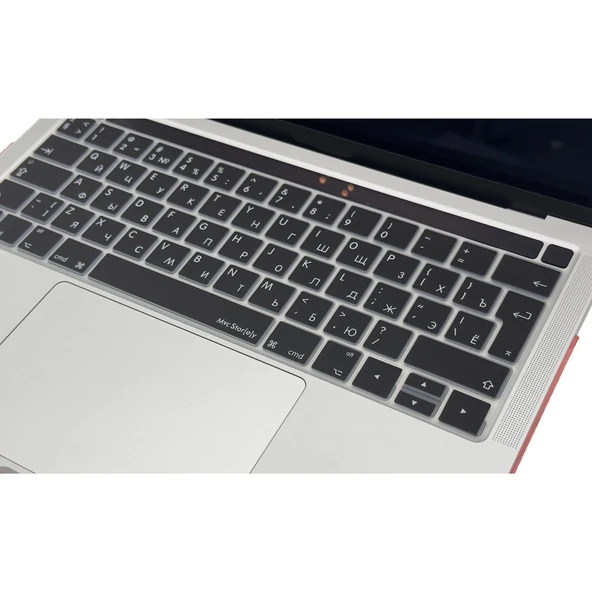 MacBook Pro Touch Bar Klavye Koruyucu Rusça Baskılı Silikon Ters L Enter 13-15 İnç ürün görseli 1