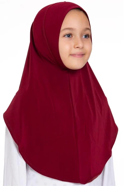 Bordo Pratik Hazır Geçmeli Genç Tesettür Bone Sandy Kumaş Düz Hijab 2312_16 ürün görseli 1