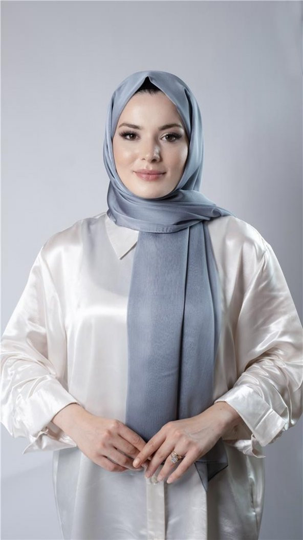 Antrasit Düz Klasik Şal Şifon Kumaş Janjan Abiye 202108_25 ürün görseli 1