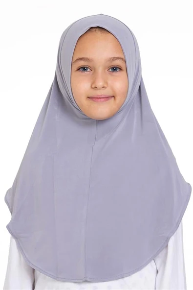 Gri Pratik Hazır Geçmeli Genç Tesettür Bone Sandy Kumaş Düz Hijab 2312_15 ürün görseli 1