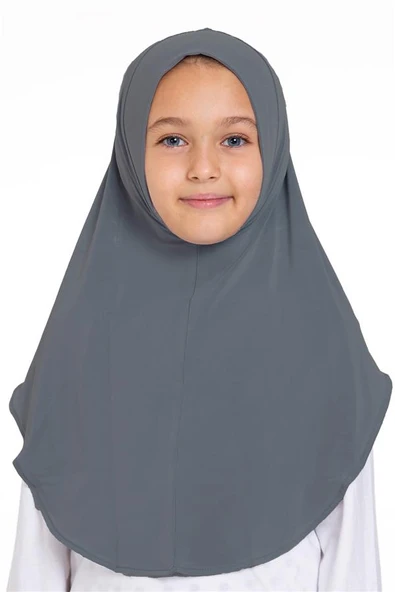 Antrasit Pratik Hazır Geçmeli Genç Tesettür Bone Sandy Kumaş Düz Hijab 2312_25 ürün görseli 1