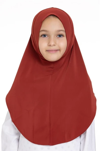 Kiremit Pratik Hazır Geçmeli Genç Tesettür Bone Sandy Kumaş Düz Hijab 2312_05 ürün görseli 1