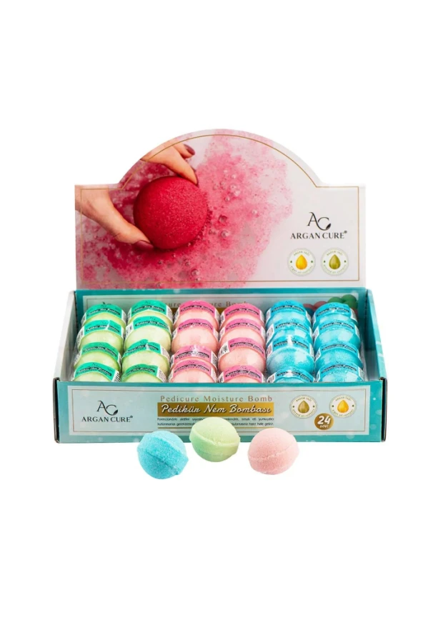 Argan Cure 24 Adet 37g Köpüren Banyo Küvet Bombası / Nem Bombası / Manikür Pedikür Bombası ürün görseli 1