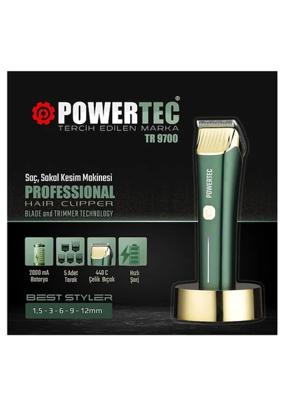 Powertec Tr-9700 Sakal Ve Saç Kesme Makinesi ürün görseli 1