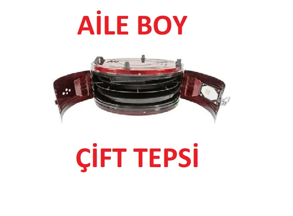 Uğur ÇİFT TEPSİLİ  Aile Boyu Yuvarlak Emaye Davul Fırın ürün görseli 1