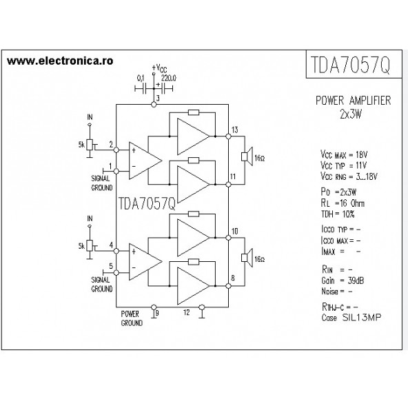 TDA7057AQ, TDA7057, SIL-13 Entegre Devre - Resim 2