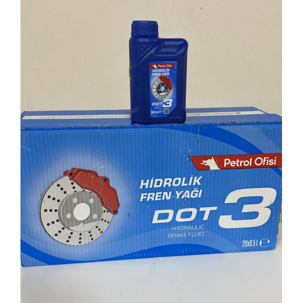 PETROL OFİSİ DOT 3 HİDROLİK FREN YAĞI 400 ML X 20 ADET (2026 ÜRETİM) ürün görseli 1