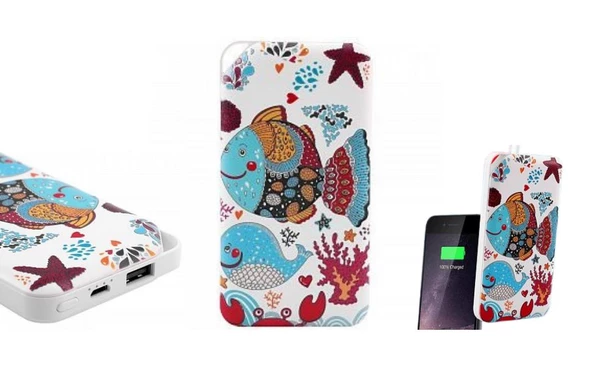 Cosmostech 10.000 Mah Powerbank Özel Resim Balık Temalı, Taşınabilir Güç Bankası ürün görseli 1