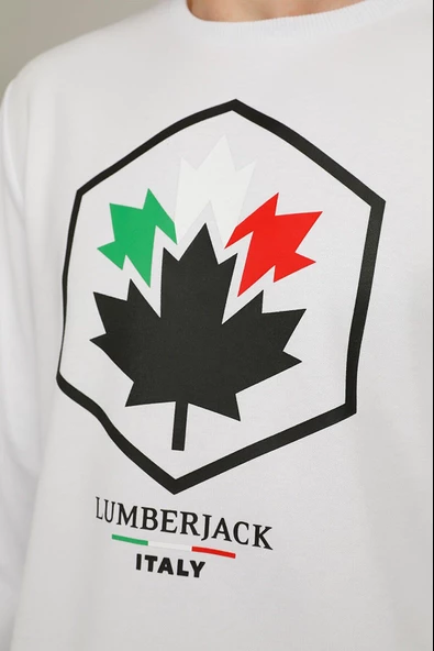 LUMBERJACK CT1047 RENATO LOGO SWEATSHIRT 2FX - Resim 5