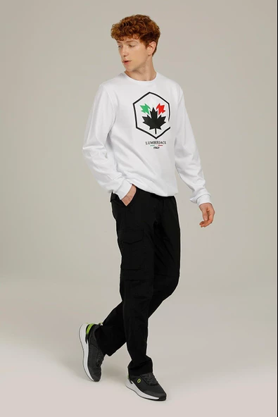 LUMBERJACK CT1047 RENATO LOGO SWEATSHIRT 2FX - Resim 4