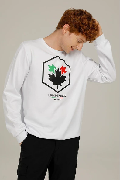 LUMBERJACK CT1047 RENATO LOGO SWEATSHIRT 2FX - Resim 6