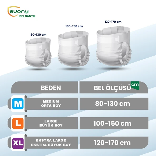 Evony Belbantlı Hasta Bezi L-Large Beden 30 Adet - Resim 2