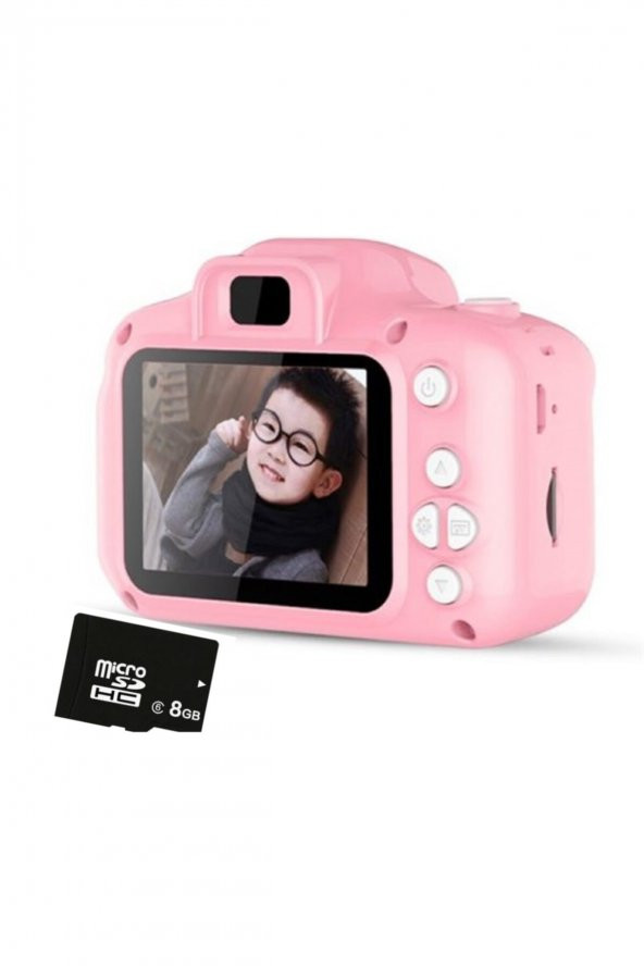 Mini 1080p Çocuklar Için Dijital Fotoğraf Makinesi-oyun,video,filtre-son Versiyon 8 Gb Sd Kart ürün görseli 1