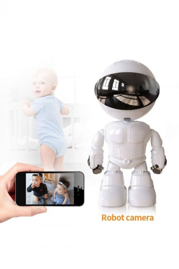 1080p Robot Görünümlü Wifi Ip Bebek Bakıcı Güvenlik Kamerası Kablosuz Gece Görüşlü ürün görseli 1