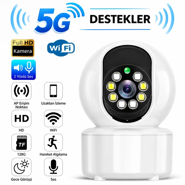 1080p 2.4ghz  5ghz Wifi Kablosuz 360 Hareket Izleme Sesli Güvenlik Ip Kamera Mini Kamera ürün görseli 1