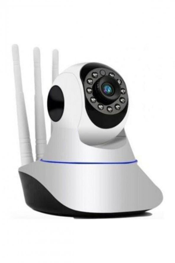 Kablosuz Wifi Ip Kamera 1080p Full Hd 3 Mp Hareketli Kamera Gece Görüşlü Beyaz ürün görseli 1