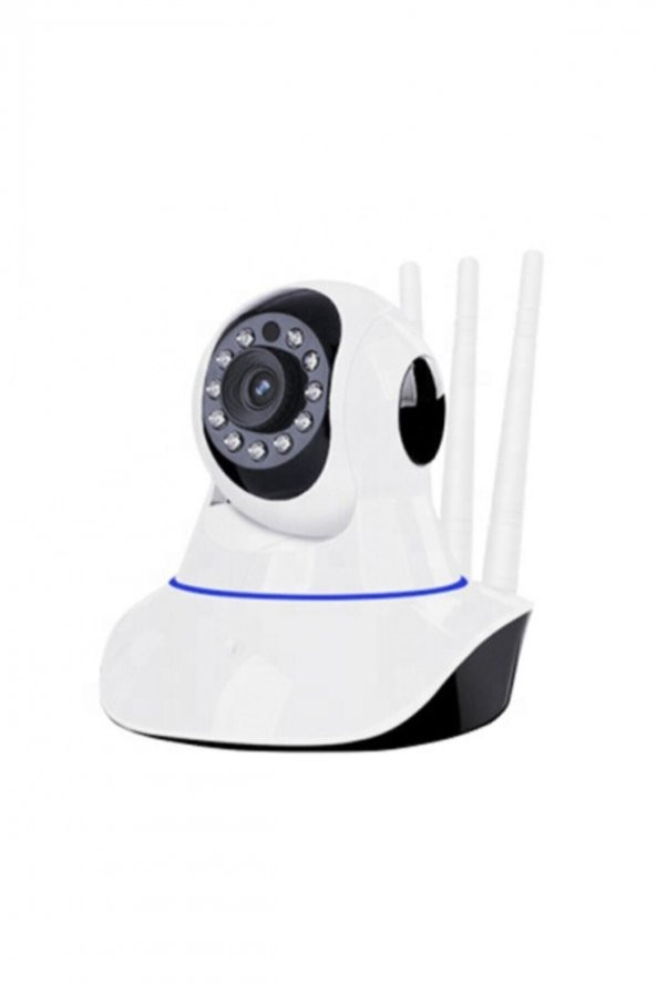 Hd Wifi Kablosuz 3 Antenli Ip Bebek Ses Dinleme ve Hırsız Alarm Güvenlik Kamerası ürün görseli 1