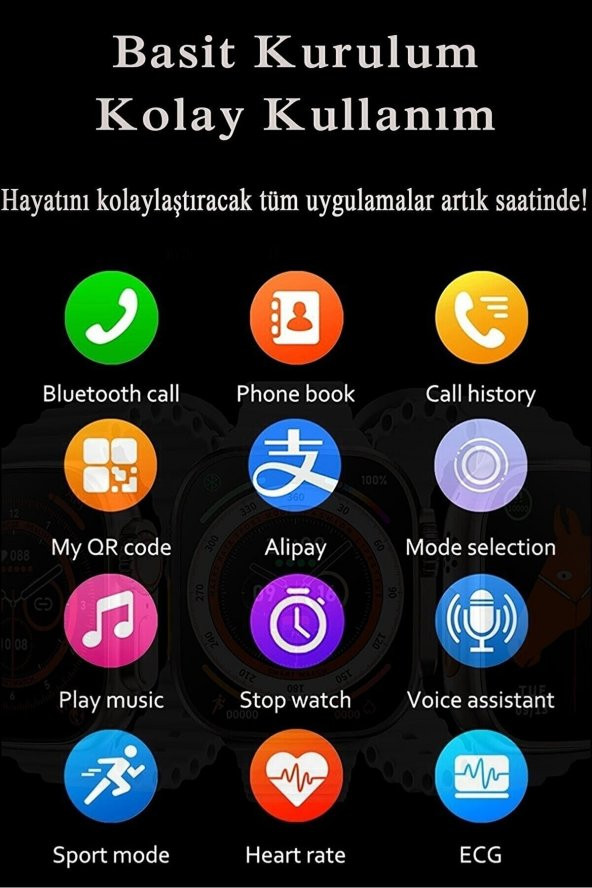 Smartwatch  Gpsnfcsiri Destekli 2.05 Ekran - Resim 2