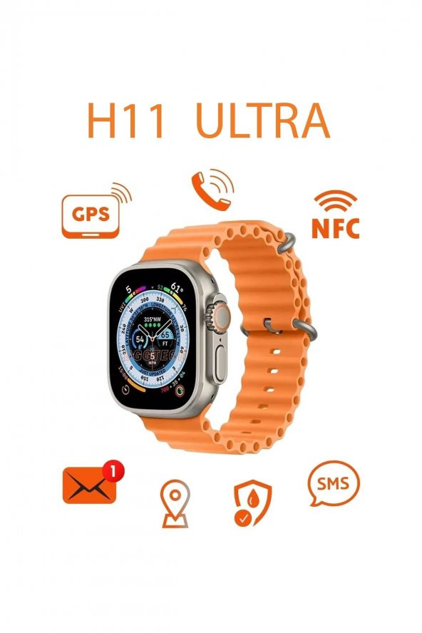 Watch 8 Ultra H11+ Ultra Plus Aktif Pusula Oyun Modu Çift Kordon 2023 Model 49mm Vidalı ürün görseli 1