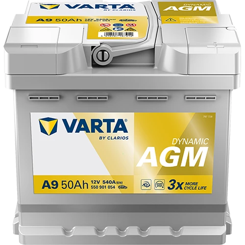 Varta Akü 12V 50 Ah Amper 540A CCA Start&Stop Dynamic AGM A9 ürün görseli 1