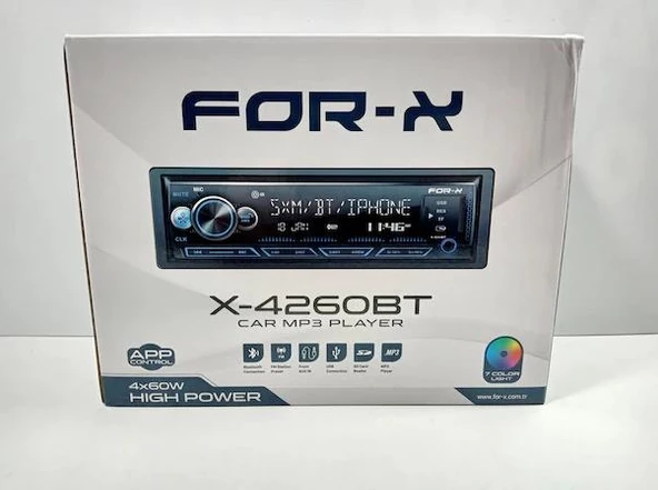 For-x X-4260BT 4x60w Bluetoothlu 7 Renk Oto Teyp - Resim 2