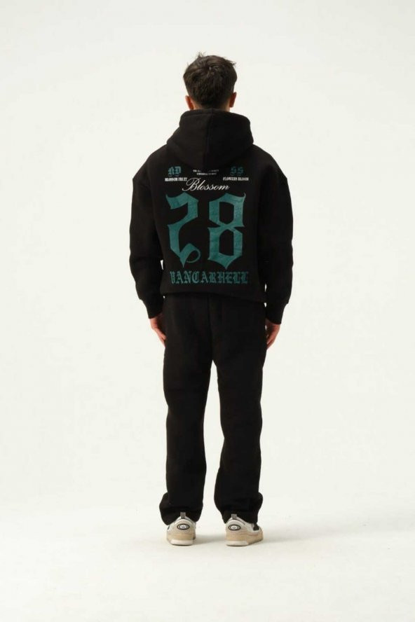 OVERSİZE UNISEX KAPÜŞONLU BASKILI SWEATSHİRT - Resim 3