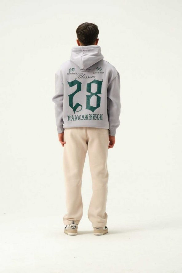 OVERSİZE UNISEX KAPÜŞONLU BASKILI SWEATSHİRT - Resim 4