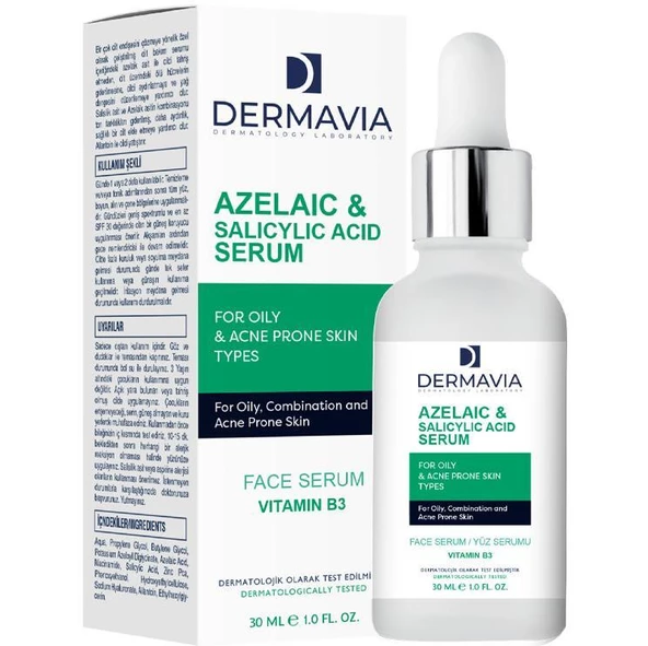 Dermavia Yağlı Akne Eğilimli Cilt Tipleri İçin Yüz Serumu 30 ml ürün görseli 1