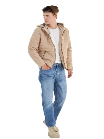 Delpino D0306 Erkek Süet Slim Kesim Kapüşonlu Mont ürün görseli 1