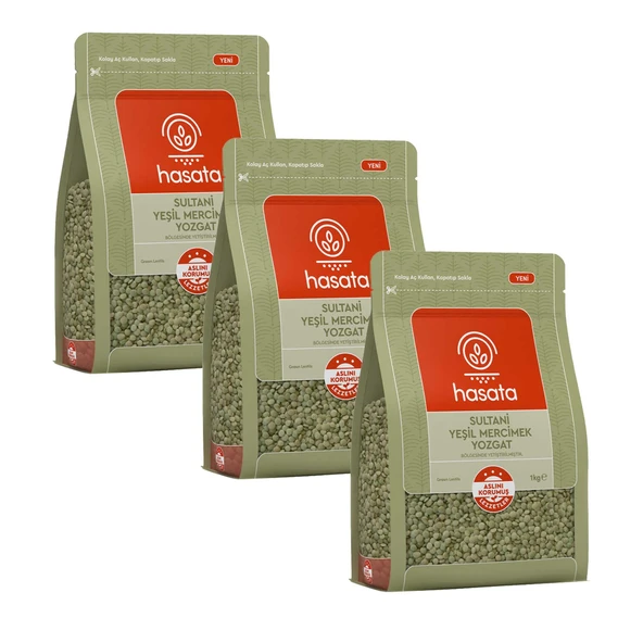 Hasata Yeşil Mercimek 1 kg Yozgat 3 lü ürün görseli 1